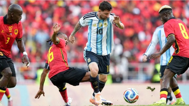 আর্জেন্টাইন তারকা মেসি-লাউতারোর গোলে ধরাশায়ী অ্যাঙ্গোলা